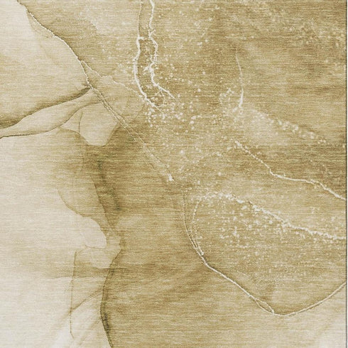 8' X 10' Beige And Ivory Abstract Washable Area Rug With UV Protection