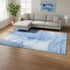 8' X 10' Blue And Ivory Abstract Washable Area Rug With UV Protection