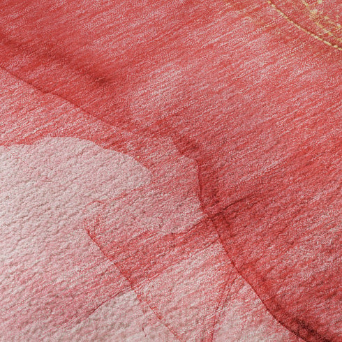 9' X 12' Pink And Ivory Abstract Washable Area Rug With UV Protection