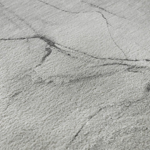 9' X 12' Gray And Ivory Abstract Washable Area Rug With UV Protection