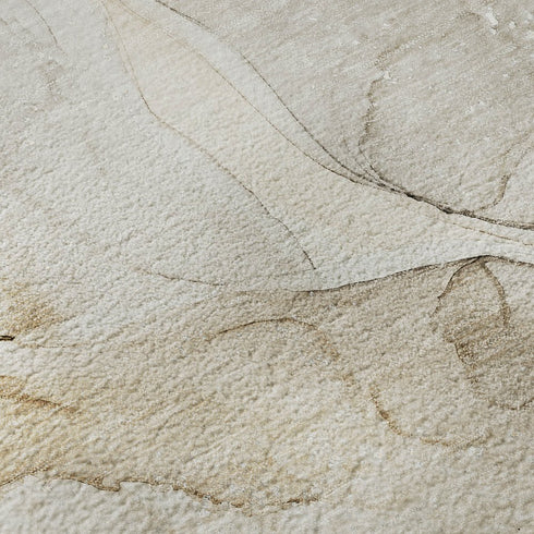 9' X 12' Beige And Ivory Abstract Washable Area Rug With UV Protection