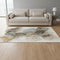 5' X 8' Brown And Ivory Abstract Washable Area Rug With UV Protection