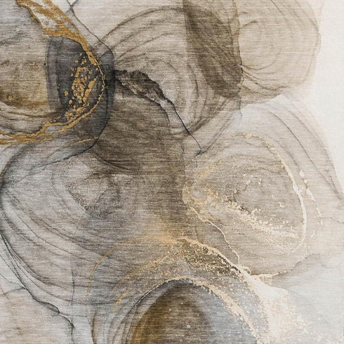 5' X 8' Brown And Ivory Abstract Washable Area Rug With UV Protection