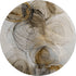 8' Brown And Ivory Abstract Washable Round Rug With UV Protection