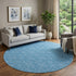 9' X 12' Blue And Ivory Geometric Washable Area Rug With UV Protection