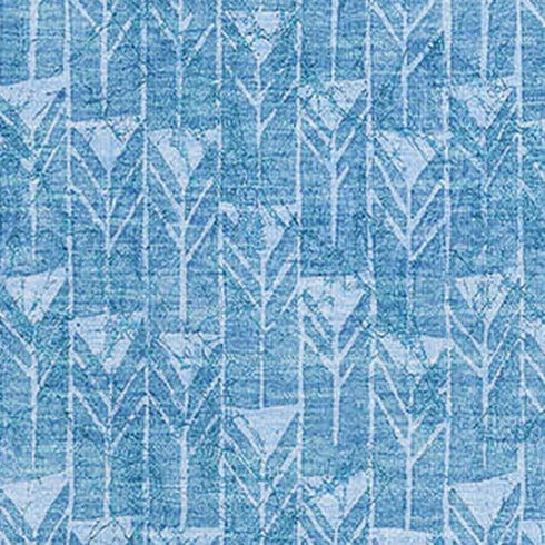 9' X 12' Blue And Ivory Geometric Washable Area Rug With UV Protection