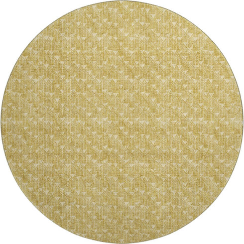 9' X 12' Gold And Ivory Geometric Washable Area Rug With UV Protection