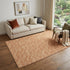 9' X 12' Salmon And Ivory Geometric Washable Area Rug With UV Protection