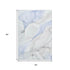 5' X 8' Blue And Ivory Abstract Washable Area Rug With UV Protection