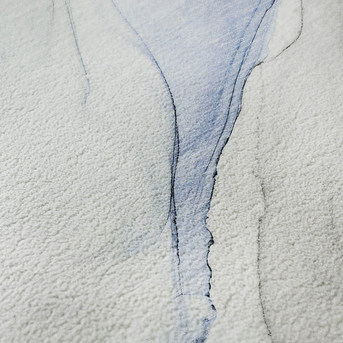 5' X 8' Blue And Ivory Abstract Washable Area Rug With UV Protection