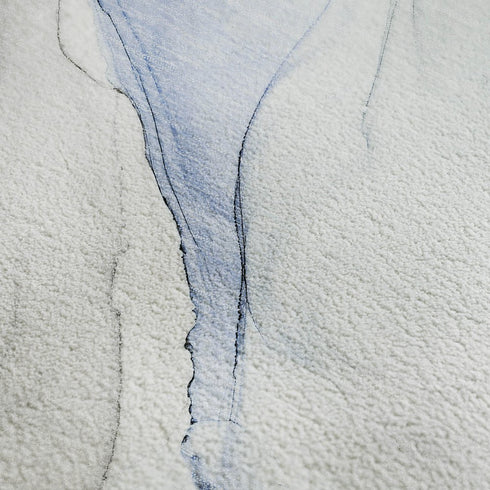 5' X 8' Blue And Ivory Abstract Washable Area Rug With UV Protection