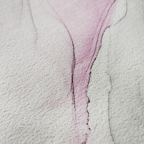 5' X 8' Pink And Ivory Abstract Washable Area Rug With UV Protection