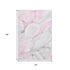 5' X 8' Pink And Ivory Abstract Washable Area Rug With UV Protection