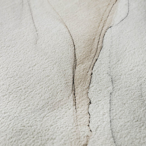 5' X 8' Ivory And Beige Abstract Washable Area Rug With UV Protection