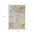 8' X 10' Brown And Ivory Abstract Washable Area Rug With UV Protection