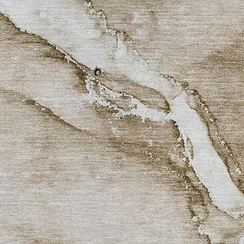 8' X 10' Brown And Ivory Abstract Washable Area Rug With UV Protection