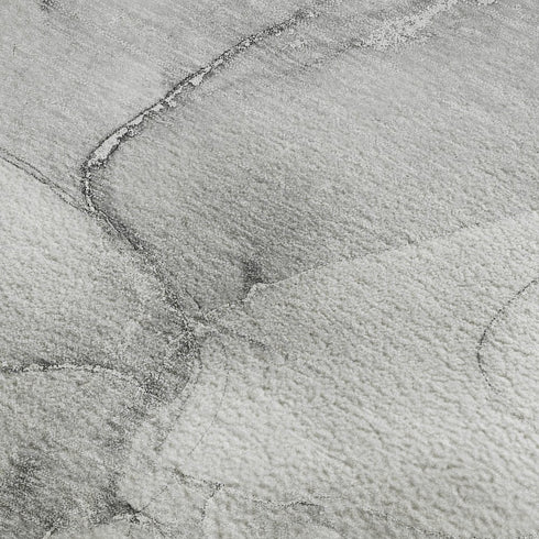 5' X 8' Gray And Ivory Abstract Washable Area Rug With UV Protection