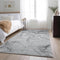 8' X 10' Gray And Ivory Abstract Washable Area Rug With UV Protection