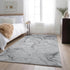 8' X 10' Gray And Ivory Abstract Washable Area Rug With UV Protection