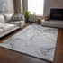 8' X 10' Gray And Ivory Abstract Washable Area Rug With UV Protection
