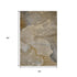 5' X 8' Brown Gray And Ivory Abstract Washable Area Rug With UV Protection