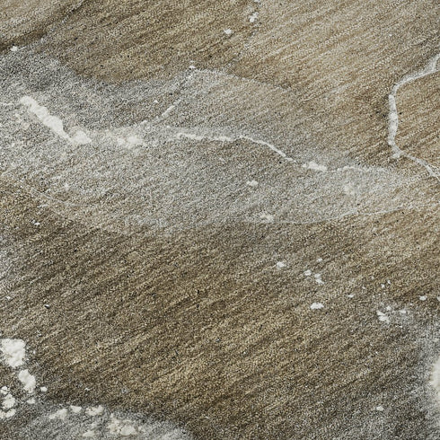5' X 8' Brown Ivory And Gray Abstract Washable Area Rug With UV Protection
