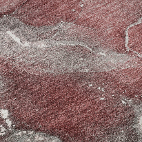 5' X 8' Merlot And Ivory Abstract Washable Area Rug With UV Protection