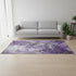 5' X 8' Purple And Ivory Abstract Washable Area Rug With UV Protection