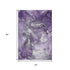 5' X 8' Purple And Ivory Abstract Washable Area Rug With UV Protection