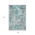8' X 10' Teal And Ivory Abstract Washable Area Rug With UV Protection