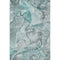 8' X 10' Teal And Ivory Abstract Washable Area Rug With UV Protection
