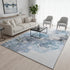5' X 8' Blue Gray And Ivory Abstract Washable Area Rug With UV Protection