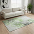 5' X 8' Green Gray And Ivory Abstract Washable Area Rug With UV Protection