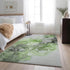 9' X 12' Green Gray And Ivory Abstract Washable Area Rug With UV Protection