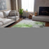 9' X 12' Green Gray And Ivory Abstract Washable Area Rug With UV Protection