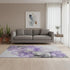 5' X 8' Purple Gray And Ivory Abstract Washable Area Rug With UV Protection