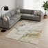 9' X 12' Beige And Ivory Abstract Washable Area Rug With UV Protection