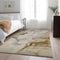 9' X 12' Beige And Ivory Abstract Washable Area Rug With UV Protection