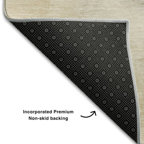 9' X 12' Beige And Ivory Abstract Washable Area Rug With UV Protection