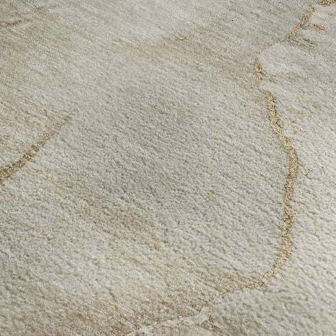 9' X 12' Beige And Ivory Abstract Washable Area Rug With UV Protection