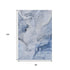 8' X 10' Blue And Ivory Abstract Washable Area Rug With UV Protection