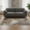 5' X 8' Brown Ivory And Gray Abstract Washable Area Rug With UV Protection
