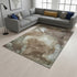 8' X 10' Brown Ivory And Gray Abstract Washable Area Rug With UV Protection