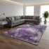 8' X 10' Purple Ivory And Gray Abstract Washable Area Rug With UV Protection