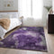 8' X 10' Purple Ivory And Gray Abstract Washable Area Rug With UV Protection