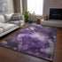 8' X 10' Purple Ivory And Gray Abstract Washable Area Rug With UV Protection