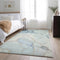 8' X 10' Sky Blue And Ivory Abstract Washable Area Rug With UV Protection