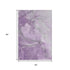 5' X 8' Lilac And Ivory Abstract Washable Area Rug With UV Protection