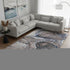8' X 10' Navy Blue And Gray Abstract Washable Area Rug With UV Protection