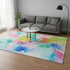 5' X 8' Blue Green And Purple Abstract Washable Area Rug With UV Protection
